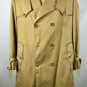 Christian Dior Paris Tailored By Gleneagles Tan Trench Coat Men's Size 42R